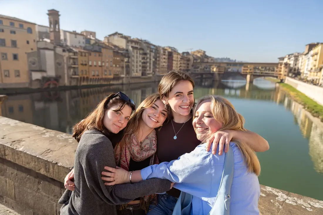 Four friends studying abroad in Florence, Italy.